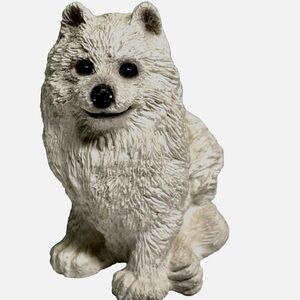Samoyed Dog Figurine 1984 Stone Critters Made In USA Dated 1984 Signed Susa